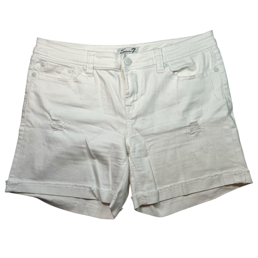 SEVEN7 women’s white jeans shorts size 16